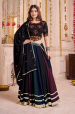 Black-Viscose-Cotton-Lehenga-Choli-with-Multi-Color-Mirror-Work-&amp;-Embroidered-Dupatta2