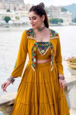 Designer-Pure-Rayon-Lehenga-with-Mirror-Gamthi-Work-Blouse-&-Koti-2