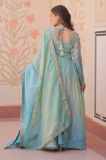 Dreamy-Sky-Blue-Pedding-Gold-Organza-Gown-Set-–-8-Meter-Flair-Beauty-4