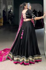 Elegant-Black-Silk-Georgette-Lehenga-with-Vibrant-Gaji-Silk-Dupatta