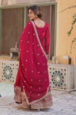 Elegant-Pink-Faux-Georgette-Gown-with-Sequins-Embroidery-4