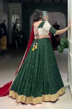 Green-Chiffon-Navratri-Lehenga-with-Red-Chinon-Dupatta-&amp;-Mirror-Gamthi-Work-Blouse--3