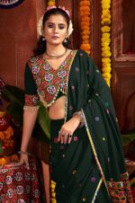 Green-Viscose-Cotton-Kutchi-Work-&amp;-Mirror-Embroidered-Lehenga-Choli-2
