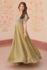 Light-Green-Gown-with-Sequins-and-Thread-Embroidered-Yoke---Round-Neck--2