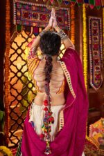 Multi-Color-White-&amp;-Pink-Viscose-Cotton-Silk-Jacquard-Lehenga-Choli-with-Embroidered-Mirror-Work-Dupatta-3