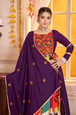 Multi-color-Purple-Navratri-Lehenga-Choli-with-Mirror-and-Kutchi-Embroidery-Work-2