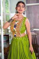 Perot-Rayon-Gamthi-Work-Lehenga-with-Cowrie-Lace-Blouse-3