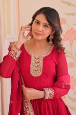 Pink-Zari-&amp;-Sequin-Embroidered-Gown-with-Dupatta-–-Faux-Blooming-Georgette-3