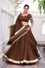 Pure-Chanderi-Lehenga-Set-–-Brown-3