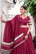 Pure-Chanderi-Maroon-Lehenga-Set-2