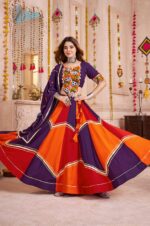 Purple-Multi-Color-Viscose-Cotton-Lehenga-Choli-with-Mirror-&amp;-Kodi-Work-and-Handmade-Ribbon-Dupatta3