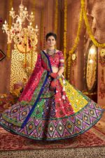 Rani-Pink-Multicolor-Organic-Cotton-Navratri-Lehenga-Choli-with-Aari-&amp;-Mirror-Work2