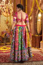 Rani-Pink-Multicolor-Organic-Cotton-Navratri-Lehenga-Choli-with-Aari-&amp;-Mirror-Work3