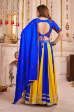 Royal-Blue-Multicolor-Navratri-Lehenga-Choli-in-Viscose-Cotton-with-Hand-Mirror-Work2