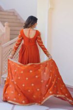 Royal-Fendy-Orange-Gown-With-Embroidered-Dupatta-–-Festive-&amp;-Wedding-Wear-2
