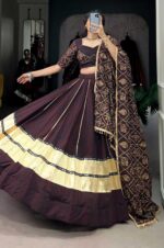 Royal-Maroon-Bandhej-Georgette-Lehenga-Set-with-Purse2