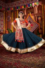 Teal-Blue-And-Orange-Beige-Viscose-Cotton-Kutchi-Work-Lehenga-Choli3