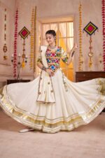 White-Viscose-Cotton-Lehenga-Choli-with-Kutchi-Mirror-&amp;-Thread-Embroidery-3