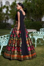 Black-Banarasi-Silk-Zari-Weaving-Lehenga-with-Stylish-Georgette-Blouse-&amp;-Attached-Dupatta4