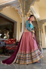 Designer-Moonga-Silk-Embroidered-Lehenga-Choli-with-Organza-Dupatta4