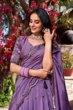 Elegant-Lavender-Vichitra-Simmer-Lehenga-Choli-3