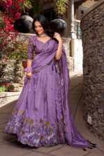 Elegant-Lavender-Vichitra-Simmer-Lehenga-Choli-5