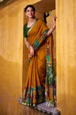 Mustard-Yellow-Kalamkari-Printed-Chanderi-Saree-with-Zari-Weaving-Border2