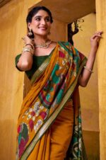 Mustard-Yellow-Kalamkari-Printed-Chanderi-Saree-with-Zari-Weaving-Border3