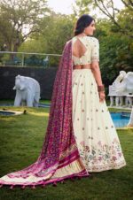 Off-White-Floral-Khadi-Cotton-Embroidered-Lehenga-Choli-with-Gaji-Silk-Maroon-Dupatta-3