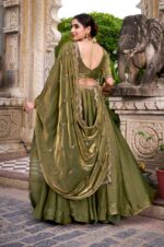 Olive-Green-Fendi-Embroidered-Sequins-Lehenga-with-Dupatta