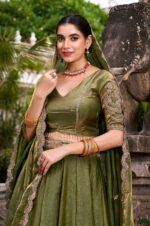 Olive-Green-Fendi-Embroidered-Sequins-Lehenga-with-Dupatta-2