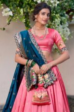 Pink-Paithani-Jacquard-Silk-Lehenga-Choli-with-Zari-Weaving-&amp;-Paithani-Dupatta-4 - Copy