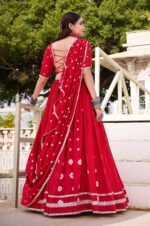 Red-Chanderi-Bandhej-Print-Lehenga-Choli-with-Dupatta-3
