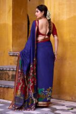 Royal-Blue-Kalamkari-Printed-Chanderi-Saree-with-Zari-Weaving-Border3