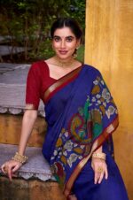 Royal-Blue-Kalamkari-Printed-Chanderi-Saree-with-Zari-Weaving-Border4