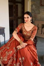 Rust-Orange-Rangoli-Silk-Embroidered-Lehenga-Choli-with-Dupatta2