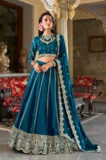 Teal-Vichitra-Silk-Embroidered-Lehenga-Choli-with-Dupatta4