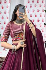 Wine-Chanderi-Zari-Weaving-Lehenga-Choli-with-Dupatta4