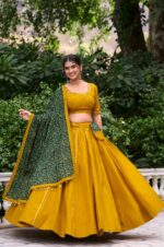 Yellow-Pure-Cotton-Lehenga-with-Gota-Patti-&amp;-Mirror-Work-Blouse-2