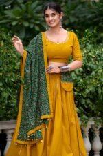 Yellow-Pure-Cotton-Lehenga-with-Gota-Patti-&amp;-Mirror-Work-Blouse-4