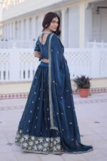 Rama-Blue-Premium-Zari-&-Beads-Embroidered-Silk-Lehenga-Choli-with-Dupatta